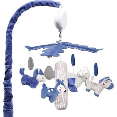 Blublu Park Baby Bed Mobile Musical Infant Hanging Mobile Crib Toy Rotating Nursery Decoration for Newborn Boys Girls Digital Music Box with 12 Lullabies (Blue)