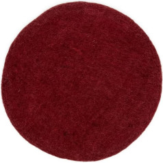 8-Natur Apaļš krēsla spilvens Felt tumši sarkans Izgatavots no 100% tīras Merino filca - sēdekļa spilvens ar aptuveni 35 cm diametru krēsliem, soliem un kā spilvens