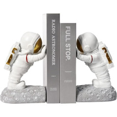 Maison Des Cadeaux Decorative Astronaut Bookends for Adults Kids Home Office White