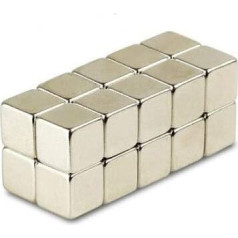 Magnetastico® | 10 gab. 12x12x12 mm kubveida neodīma magnēti N52 | Spēcīgi magnēti | Ledusskapja magnēts Piespraudņa magnēts Pastāvīgais magnēts Balta tāfeles magnēts