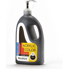 MEEDEN Acrylic Paints Black 2L with Pump Lid, Waterproof & High Coverage & Colour Brilliance, Non-Toxic, (2L/67.6 oz.) Pigment Paint, Perfect for Canvas, Stones, Wood etc.