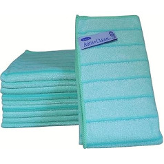 Aqua Clean Microfibre Cleaning Cloths with Power Strips 10-Piece Set Green