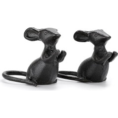 SUMTree Small Cute Cute Cast Iron Mouse Dekoratīvie Desktop Ornament Statujas Skulptūras Figūriņas Mājas dekori 2 Pack