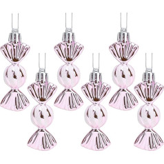 Christmas Concepts® 6-8 cm mini bumbiņu iepakojums ar mīļu formu - spīdīgi un ar mirdzumiem rotāti - Ziemassvētku eglīšu rotājumi (Baby Pink)