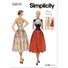 Simplicity SS9676H5 Sieviešu Vintage divdaļīgās kleitas H5 (34-36-38-40)