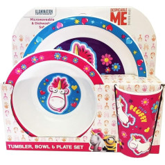 Despicable Me 1425 1534 Fluffy Unicorn Tableware Set Polypropylene Plastic