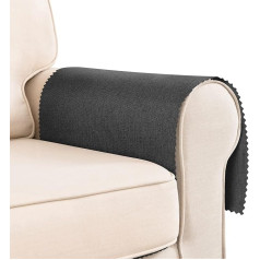 Hokibero Black Armchair Cover for Armrests Sofa Armrest Protector Covers Armrest Protective Cover for Deck Chair Linen Armrest Cover for Living Room Couch Sofa Armrest Covers Set of 2 Wave Edge