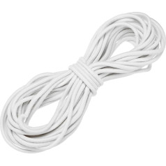 iepirkumu karte Elastīga aukla, smaga, elastīga, 5 mm x 9,1 m, elastīga aukla DIY, šūšanai, āra, kempingiem, spriegošanas āķiem, balta