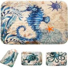 Adalex Global 40x60cm vannas istabas paklājs Memory Foam Bath Mat Neslīdošs virtuves vannas istabas paklājs dušai Tualetes paklājs Room Decor (Seahorse)