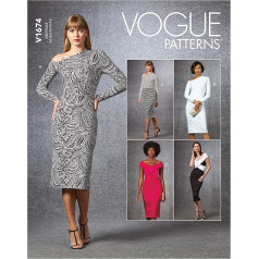 Vogue Patterns V1674-A5 Vogue šūšanas paraugs V1674A5 Misses Dress (8-10-12-14), papīrs, dažādi, A5 (6-8-10-12-14)