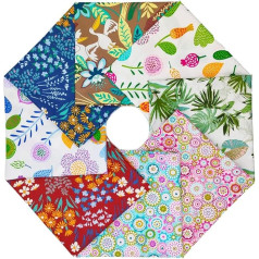 Cartisanat Fat Quarters Audumu saišķi 8 gabali (50cm x 50cm) Šūšanas parauga ceturkšņi Iepriekš izgriezti audumi Quilting Squares Premium kokvilnas Patchwork DIY amatniecība Sarkans ziedu audums