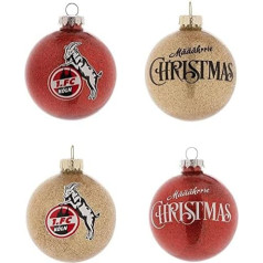 1. FC Köln Christmas Baubles / Ziemassvētku eglīšu balviņas Zelta Sarkans Zelta komplekts 4 gab.