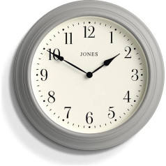 JONES CLOCKS Liels Premium klases sienas pulkstenis ar arābu ciparnīcu Supper Club pelēkā krāsā 40cm