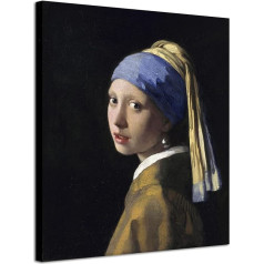 Wieco Art Jan Vermeer The Girl with a Pearl Earring Canvas Art Oil Painting Reproduction Canvas Print HD Prints Mākslas darbi mājas birojam