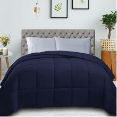 Superior Classic All Season Comforter Reversible Comfy Fluffy Cozy Lightweight Decorative Comforter Insert Plush Oversized Bedding Box Quilt Design 4 Corner Loops Twin XL