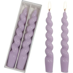 Gedengni Long Candles Purple - 2 sveces - 18,5 x 2 cm spirālveida sveces Taper Candles kāzu vakariņu dekorēšanai Dāvanas sievietēm