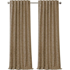 Elrene Home Fashions 26865901443 Blackout Energy Efficient Room Darkening Rod Pocket Window Curtain Drape Regal Jacquard Woven Panel, 52