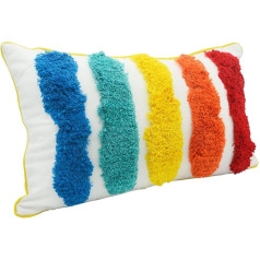 LIGICKY Rainbow spilvenu pārvalki, jaukas krāsainas spilveni, Boho Tufted Throw spilveni, akcents taisnstūra spilveni, mājas dekoratīvie spilveni meitenes istabas apdare, dīvāns, dīvāns 30 x 50 cm