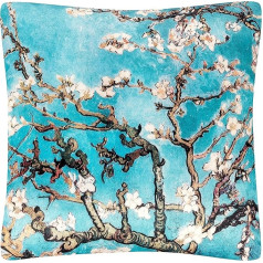 VON LILIENFELD Vincent Van Gogh Almond Blossom Dekoratīvs spilvens 40 x 40 cm Dīvāna spilvens Dekoratīvs mājas dzīvojamās istabas spilvena pārvalks ar pildījumu, apdrukāts abās pusēs