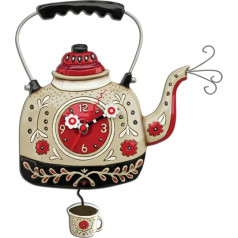 Enesco P1706 Pulkstenis, tējkanna, 35 cm, sveķi, daudzkrāsains, 28x28x35,6 cm