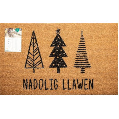 LPDoormats Heavy Duty Coir Doormat izmērs 75cm x 45cm Iekštelpu āra aizsargāts durvju paklājs Welcome Door Mat (laipni lūdzam) (Nadolig Llawen)