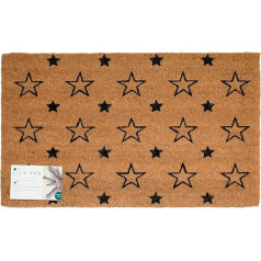 LPDoormats Kokosa paklājiņš neslīdošam smagam lielam durvju paklājamam 75cm x 45cm iekštelpās aizsargātam āra lietojumam (Star Small)