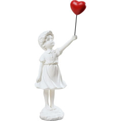 QZVANLON Statue Girl with Balloon Modern Art Sculptures for Home Decoration Resin Figure Sculpture Craft Ornament Collectible Figures Living Room Decoration (Balta)