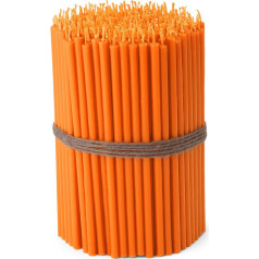 NKlaus - 250 x Taper Candles Orange Drip-Free Soot Free Thin L 16 cm Premium Paraffin Wax 36109