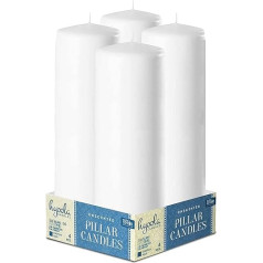 Hyoola White Pillar Candles 5 x 20 cm - Nekoncentrētas sveces - 4 gabaliņi - sveces ar ilgu degšanas laiku Ražots ES