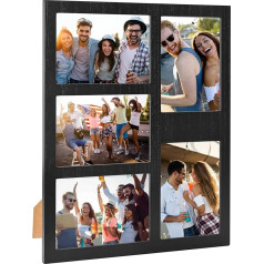 Donmills Multi Picture Photo Frame 5x7 Multi Picture Frame Rustic 4x6 ar augstas izšķirtspējas akrila matētu kolāžu melnā rāmī