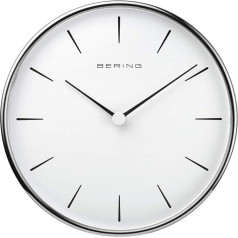 BERING Sieviešu un vīriešu sienas pulkstenis Quartz Movement - Home Decor Collection ar plastmasas stiklu 90162-04R, sudraba, Pulkstenis