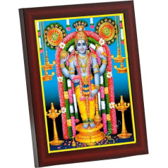 zig zag Guruvayurappan / Guruvayoorappan Small Picture Frame for Wall Table Small (6x8 collas, akrila stikls) Brown