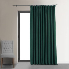 HPD Half Price Drapes Signature Velvet Blackout aizkari viesistabai, 100 x 120 cm, īpaši plati, VPCH-VET181202-120 (1 panelis) Black Forest Green