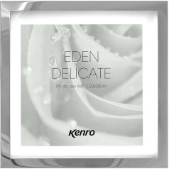 Kenro Eden Delicate Series SM2020 8 x 8 collas pulēta sudraba fotorāmis ar ziloņkaula krāsas stiprinājumu