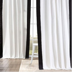 HPD Half Price Drapes Vertikālais aizkars Colorblock Panama - Svaigs popkorns/melns - 50