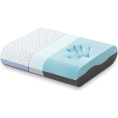 BedStory Ergonomisks kakla atbalsta spilvens | Gēla formas spilvens ar atmiņas spilvenu un bambusa kokogli | Kakla spilvens ar bambusa pārvalku Hipoalerģisks, mazgājams 60 x 40 x 13 cm GY-PL04B