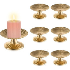 Sziqiqi Pillar Candle Holder for Wedding Table Centrepieces, Pack of 6 Candle Holders Dekoratīvie sveču paplātes sveču turētājs zelta krāsā Ziemassvētku sveču displeja statīvs