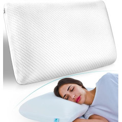 spilvens Contour Memory Foam Pillow Ortopēdiskais, kakla un plecu sāpju remdēšanas spilvens - hipoalerģisks ortopēdiskais kakla spilvens, piemērots sānu, muguras un vēdera miega piekritējiem (Contour)