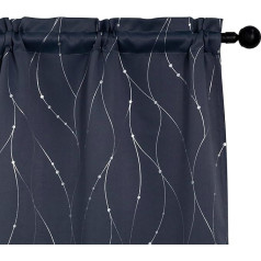 1 pāris Blackout aizkari Thermal Soft Mesh Silver Pattern izolācijas aizkari dzīvojamā istaba guļamistaba iekštelpu 2 paneļi ar maisiņu (70 x 235 cm, pelēks)