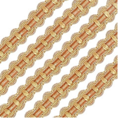 FINGERINSPIRE Gold Braid Trim 2,1 x 11,5 cm poliesterio juostelės nėrinių apdaila užuolaidų DIY amatai siuvimo namų apdaila