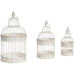 Biscottini 3 Vintage sveču turētāju komplekts āra un iekštelpu lietošanai | Cages Shabby Chic rotājumi