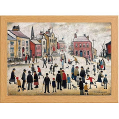 Lowry Cilvēki, kas stāv ap vīriešu stikla priekšējā pusē Print 10 x 13,5 collas