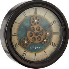 Bulova Industrial Motion sienas pulkstenis, 12,8 cm, melns