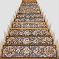 Stair Treads Non Slip 8x30 Inch Carpet Stair Treads for Indoor Outdoor Stairs Hallway 8x30 Inch Brown