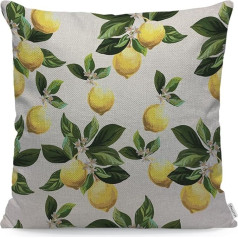 WONDERTIFY Lemon Yellow Lemon Green Leaves Citrus Dekoratīvie Throw spilvenu spilvenu pārvalks spilvenu pārvalks dīvāna gultas dīvāna spilvens 18x18 collu