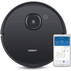 Ecovacs DEEBOT 950 robots ar Ozmo tehnoloģiju un Smart Navi 3.0, 200 min + turbo, 66 decibeliem, melns