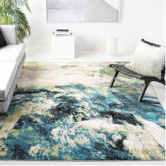 SAFAVIEH Abstrakts paklājs dzīvojamai istabai ēdamistabai guļamistabai - Ledāja kolekcija Īss kaudzes sudraba un ziloņkaula krāsā 31 x 60 collas