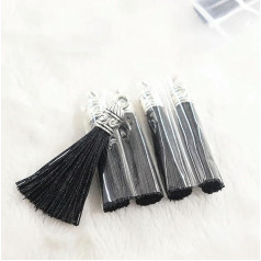 5/10/20gab 4cm sudraba gala vāciņi Tassels Brush Charms DIY Tassels Auskaru piekariņš Juvelierizstrādājumu izgatavošanas piederumi