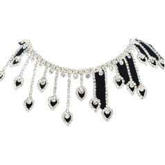 45cm mirdzēt Rhinestone bārkstis ķēdes piešūt Crystal Tassels Rhinestone Applique sirds bārkstis