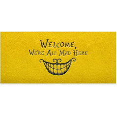 Welcome We're All Mad Here Funny Indoor Area Rug Mat Entrance Patio Busy Areas Outdoor Mats Yellow